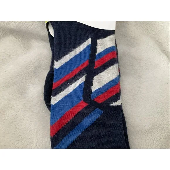 SmartWool Kids Ski Light Cushion Socks Youth Size Medium Navy Red White Blue NEW - Picture 3 of 6